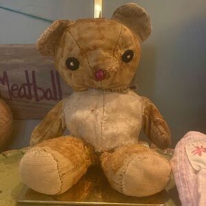 Antique Bear Rag Doll - With a homemade vintage dress